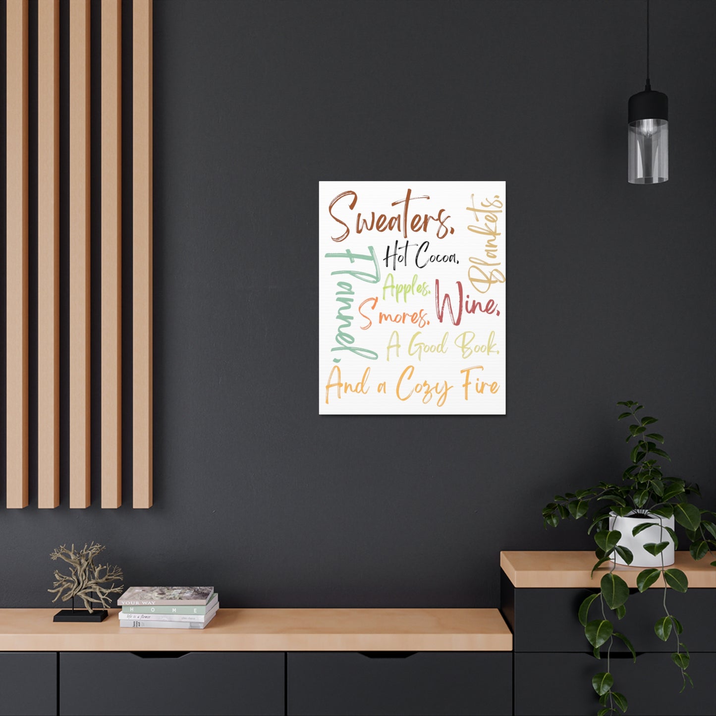 Fall Themed Satin Canvas, Stretched