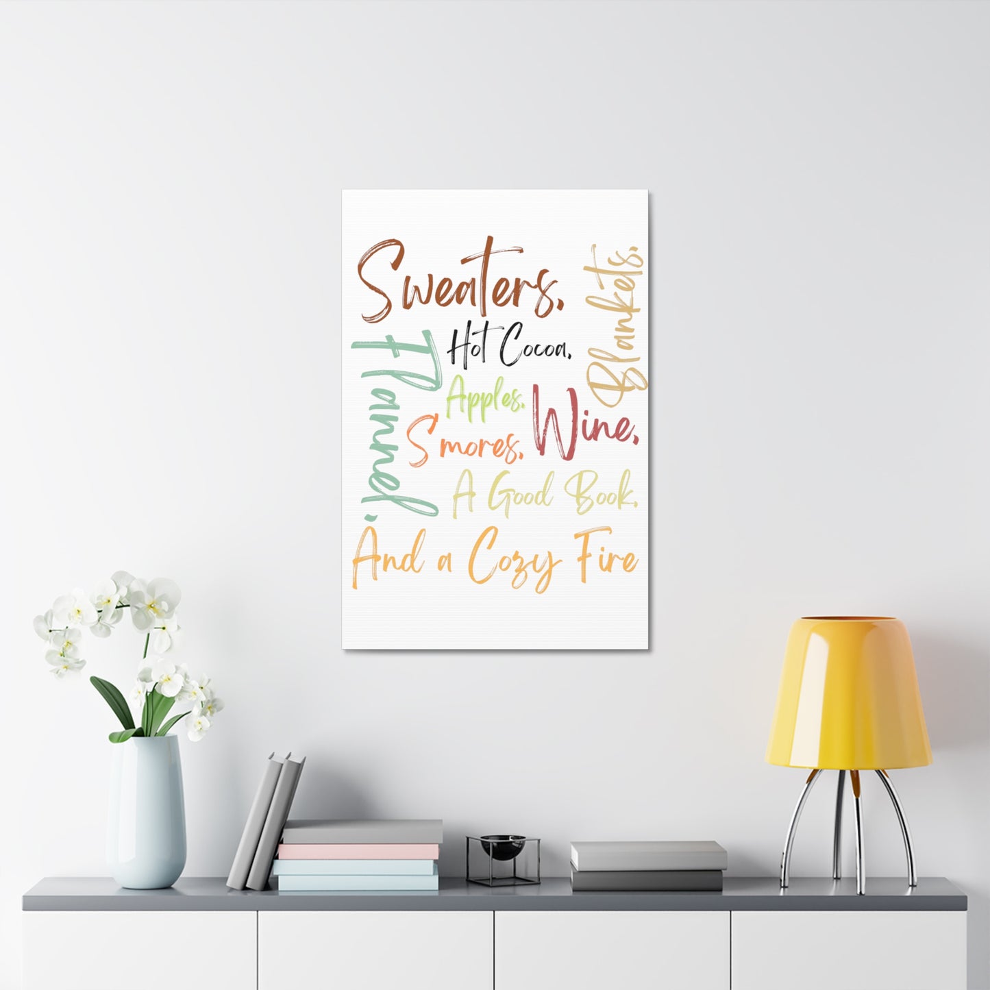 Fall Themed Satin Canvas, Stretched