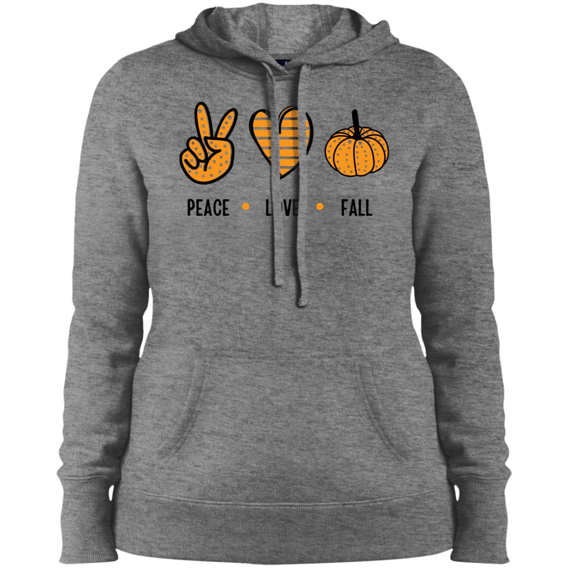 Peace, Love, Fall T Shirt LST254 Ladies' Pullover Hooded Sweatshirt