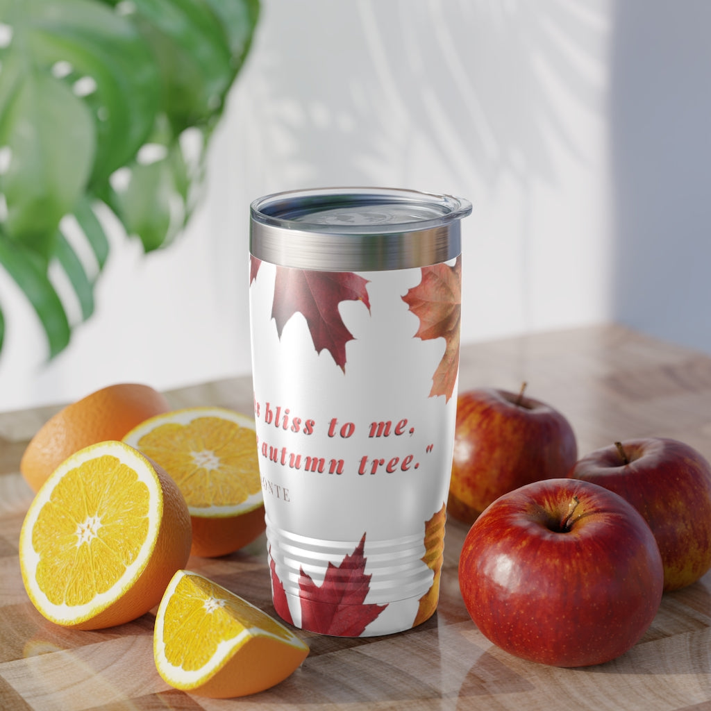"Every Leaf Speaks Bliss To Me..." Fall Themed Ringneck Tumbler, 20oz