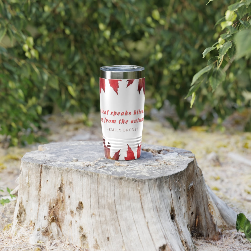 "Every Leaf Speaks Bliss To Me..." Fall Themed Ringneck Tumbler, 20oz