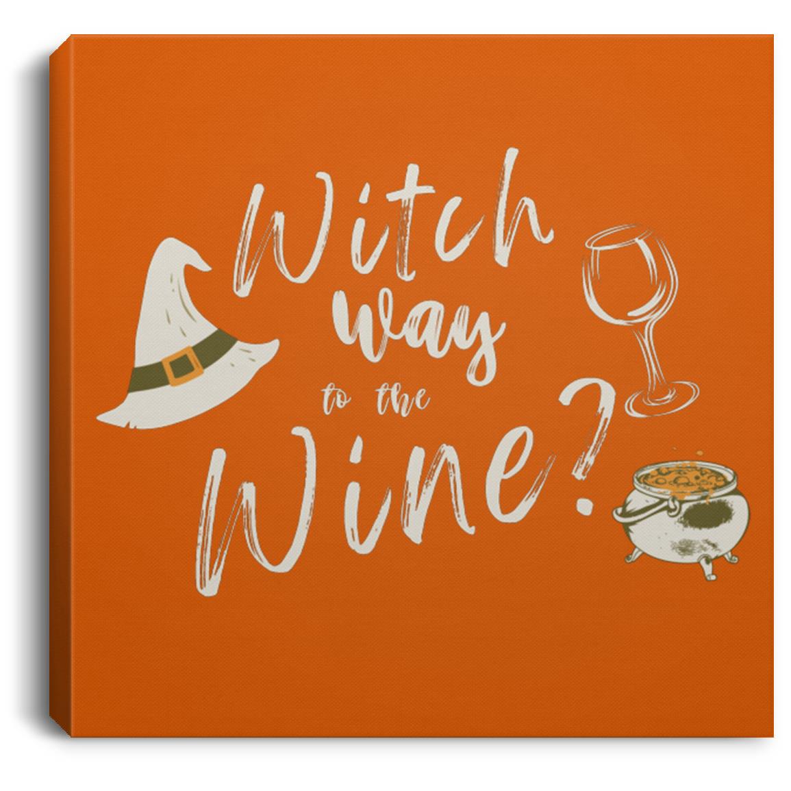 Witch Way to The Wine 8x8 canvas Witch Way to the Wine 8x8 Halloween Canvas