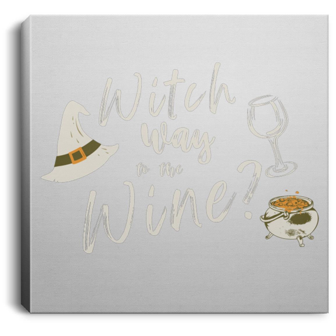 Witch Way to The Wine 8x8 canvas Witch Way to the Wine 8x8 Halloween Canvas