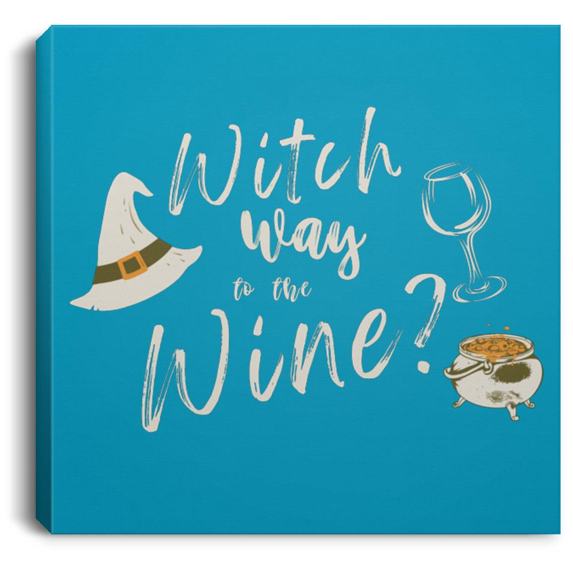 Witch Way to The Wine 8x8 canvas Witch Way to the Wine 8x8 Halloween Canvas