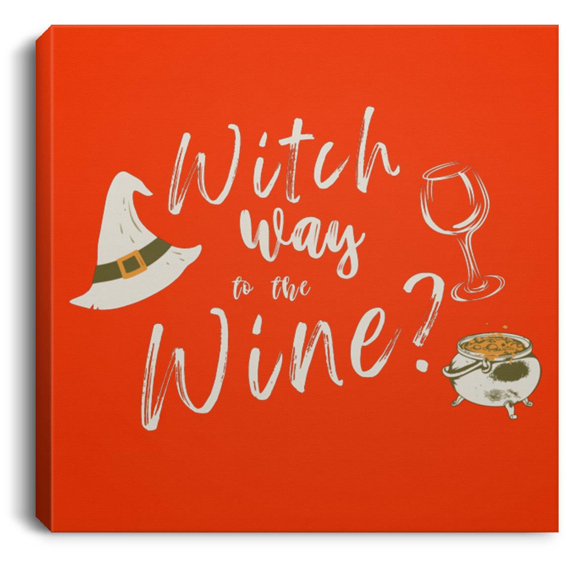 Witch Way to The Wine 8x8 canvas Witch Way to the Wine 8x8 Halloween Canvas