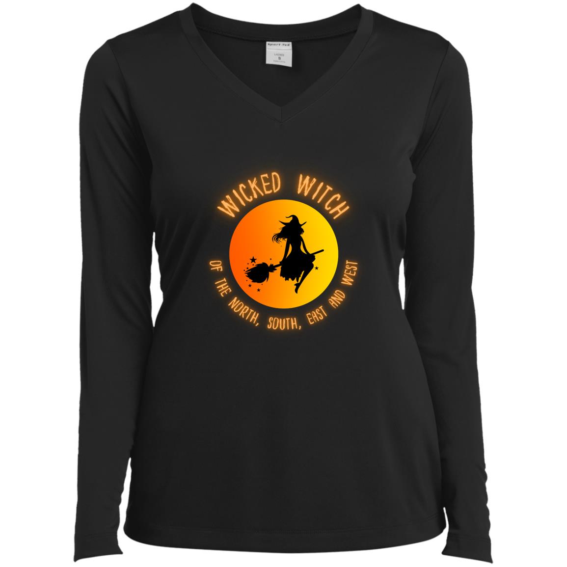 Wicked Witch of the North South East and West Wicked Witch of the North, South, East & West Ladies’ Long Sleeve Performance V-Neck Tee