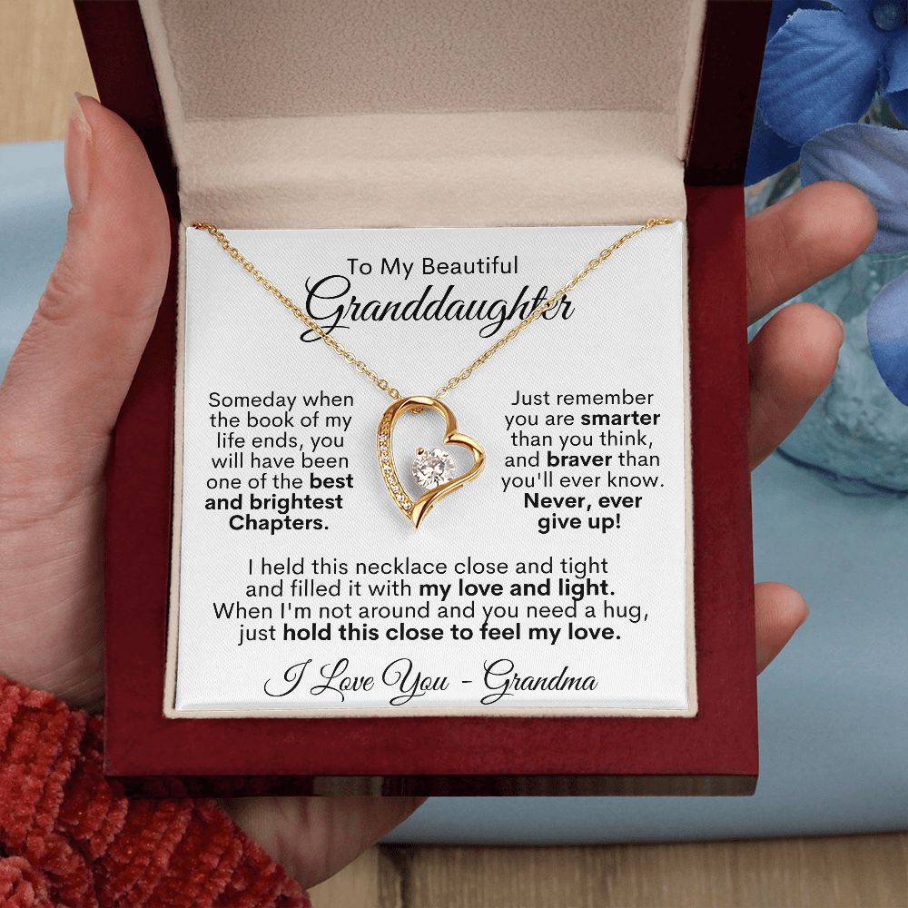To My Beautiful Granddaughter - I Love You, Grandma - Forever Love Necklace
