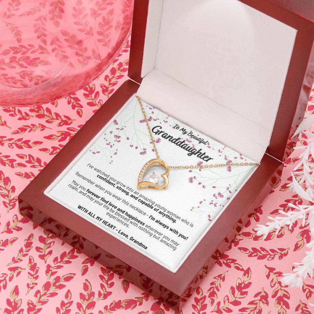 To My Beautiful Granddaughter - I'm Always With You! - Forever Love Necklace