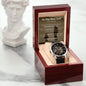 To The Best Dad in The World...Men's Open Work Water Resistant Watch with Genuine Leather Band