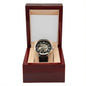 For Dad...Men's Open Work Water Resistant Watch W Genuine Black Leather