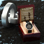 To The Best Dad in The World...Men's Open Work Water Resistant Watch with Genuine Leather Band