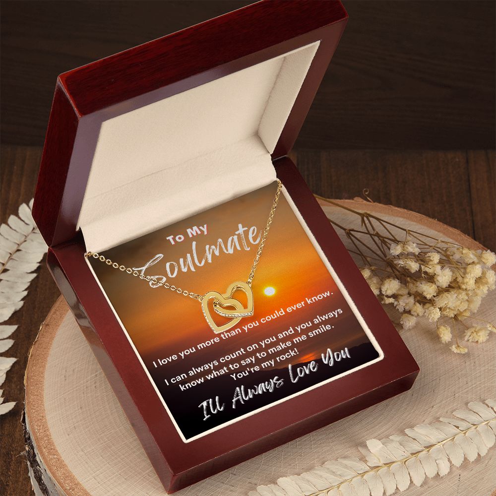 To My Soulmate - I'll Always Love You - Interlocking Hearts Necklace