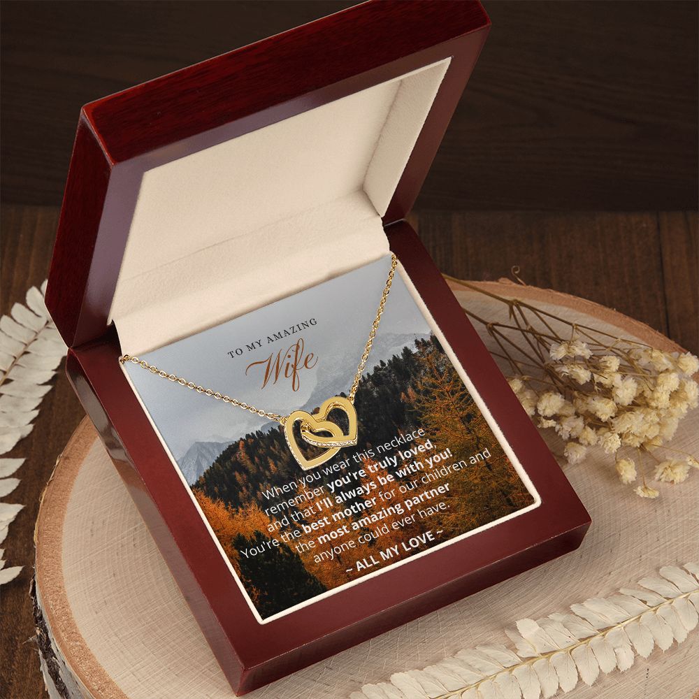To My Amazing Wife - Interlocking Hearts Necklace