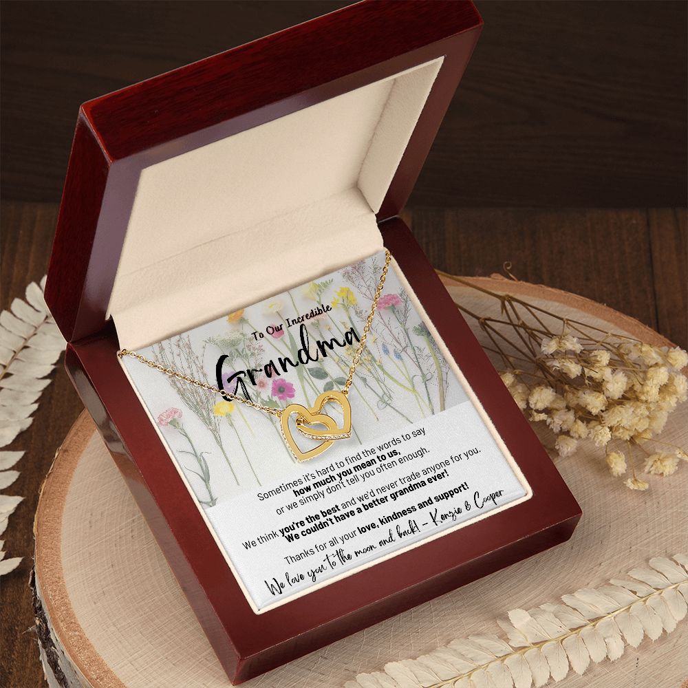 To Our Incredible Grandma - Interlocking Hearts Necklace