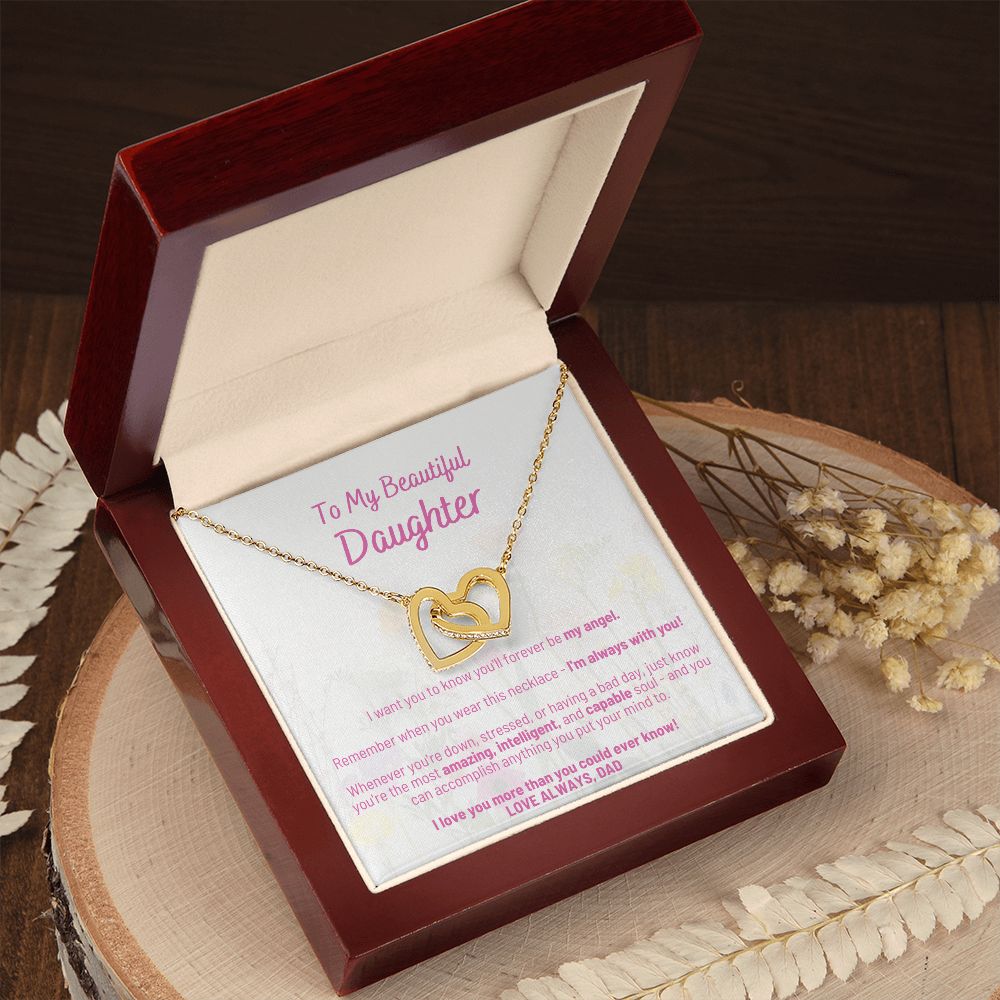 To My Beautiful Daughter - Interlocking Hearts Necklace