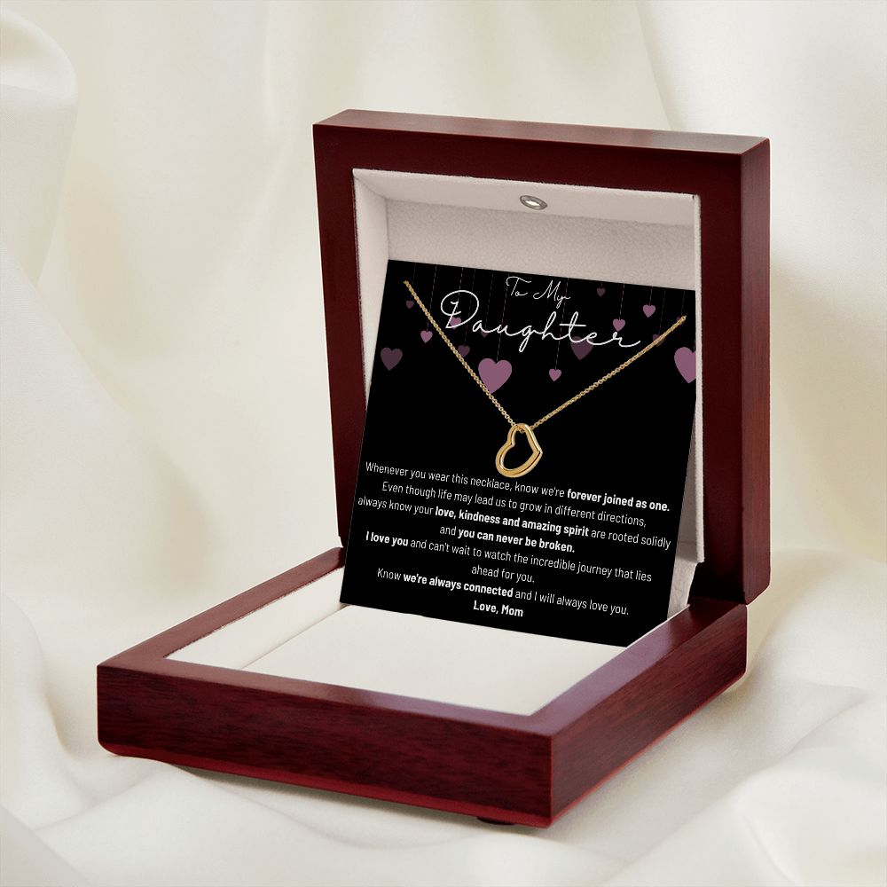 Delicate Heart Necklace - To My Daughter