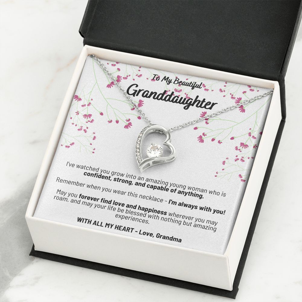 To My Beautiful Granddaughter - I'm Always With You! - Forever Love Necklace