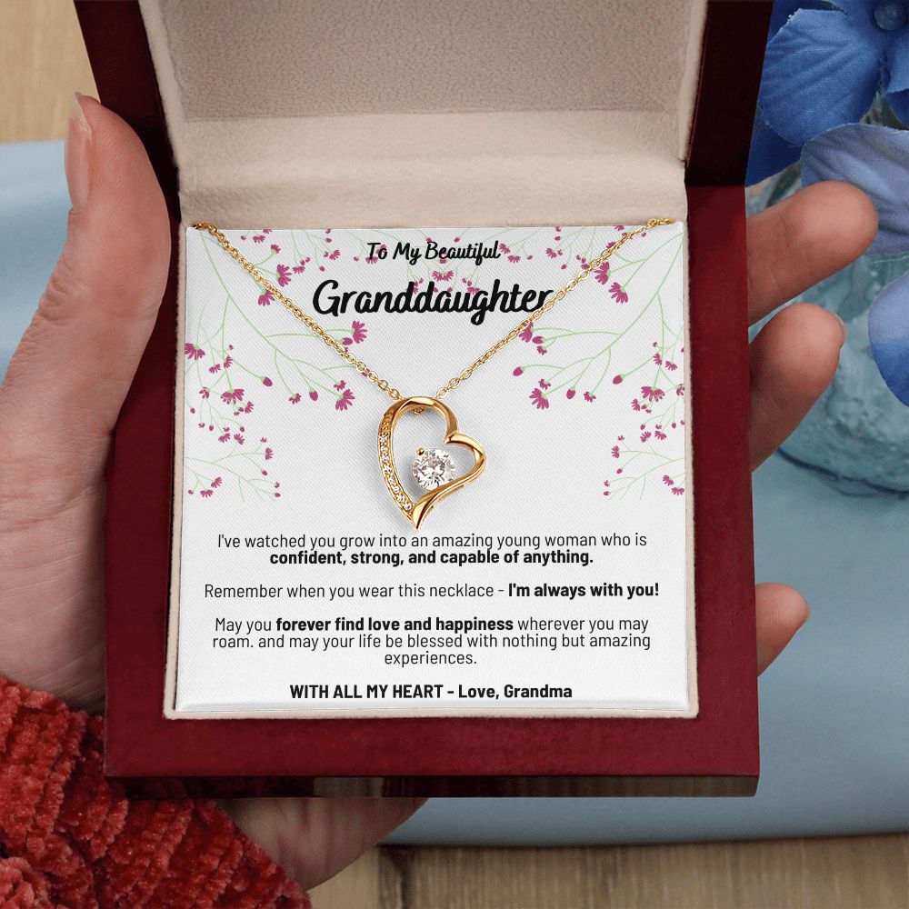 To My Beautiful Granddaughter - I'm Always With You! - Forever Love Necklace