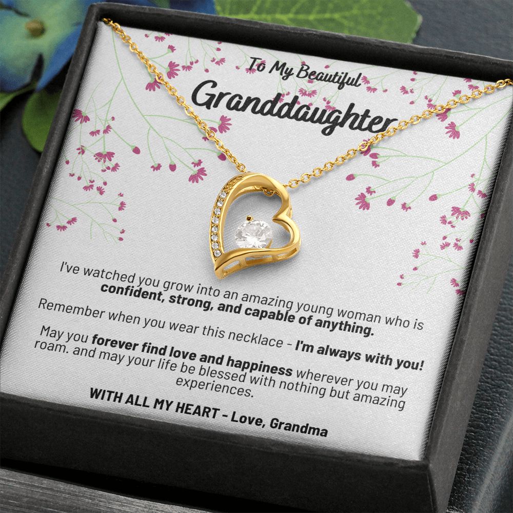 To My Beautiful Granddaughter - I'm Always With You! - Forever Love Necklace