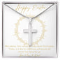 Happy Easter - Stainless Steel Cross - Love Mom & Dad