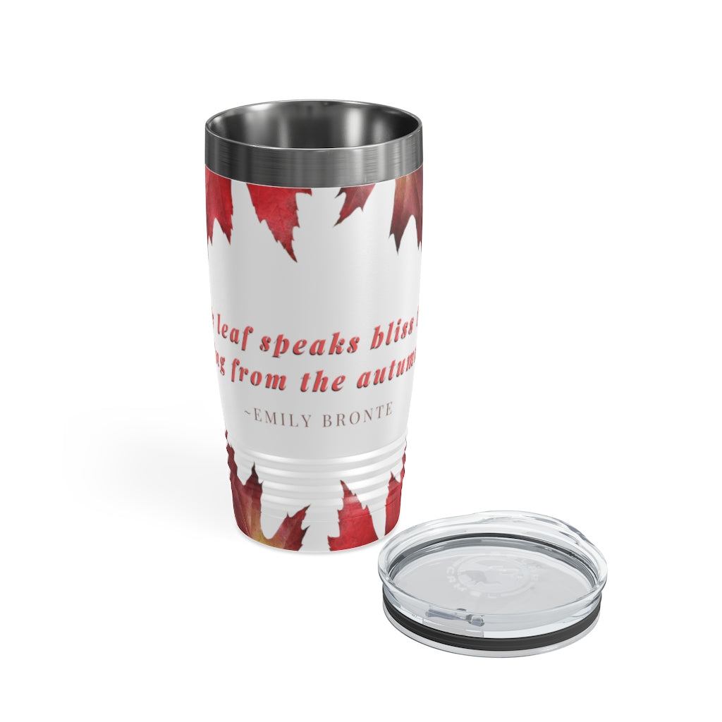"Every Leaf Speaks Bliss To Me..." Fall Themed Ringneck Tumbler, 20oz