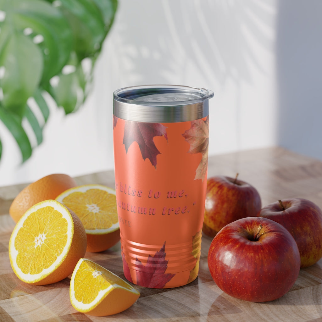 "Every Leaf Speaks Bliss To Me..." Fall Themed Ringneck Tumbler, 20oz