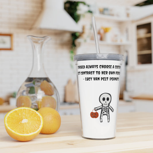 Plastic Tumbler with Straw