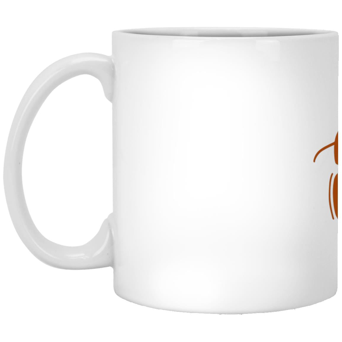 Coffee Cup Print Design, Quote Text Label Life Happens Coffee Helps White Mug