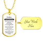 Grandson - Word hard, trust in yourself and always keep the faith - Military Dog Tag From Grandpa