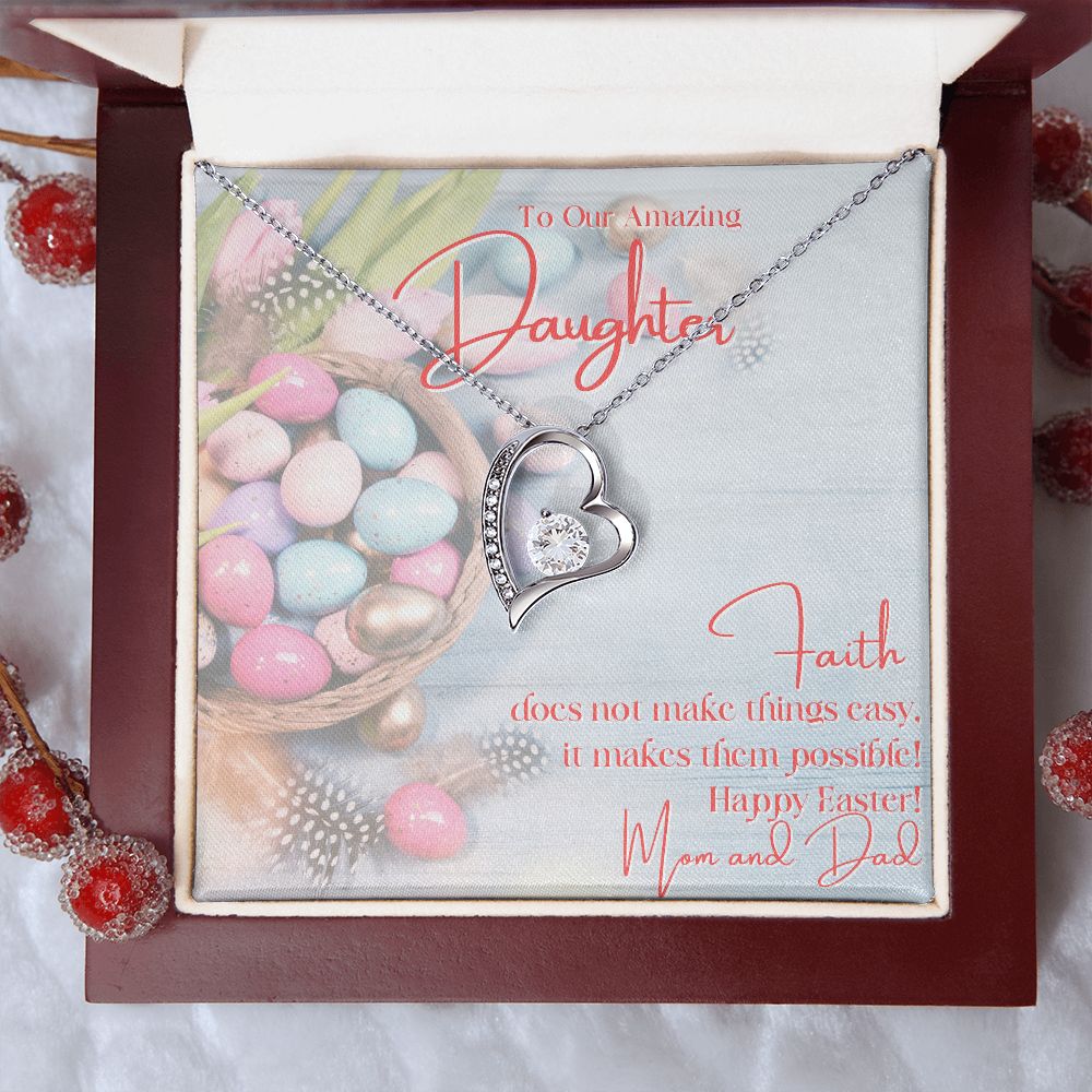 To Our Amazing Daughter - Forever Love Necklace - Happy Easter - Love Mom & Dad