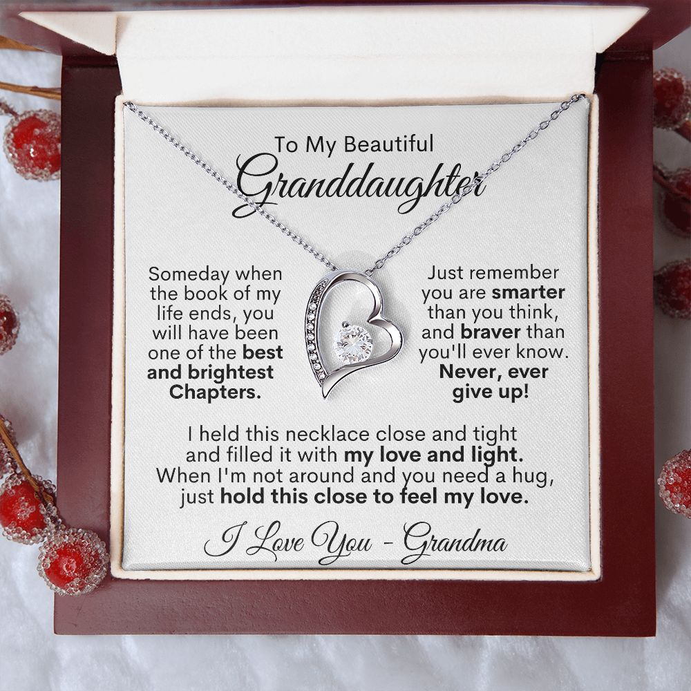 To My Beautiful Granddaughter - I Love You, Grandma - Forever Love Necklace
