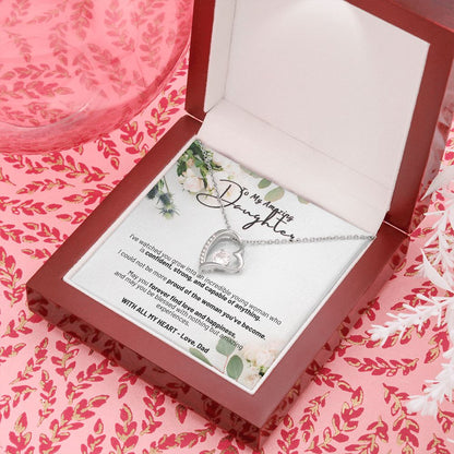 To My Amazing Daughter - With All My Heart Love Dad - Forever Love Necklace