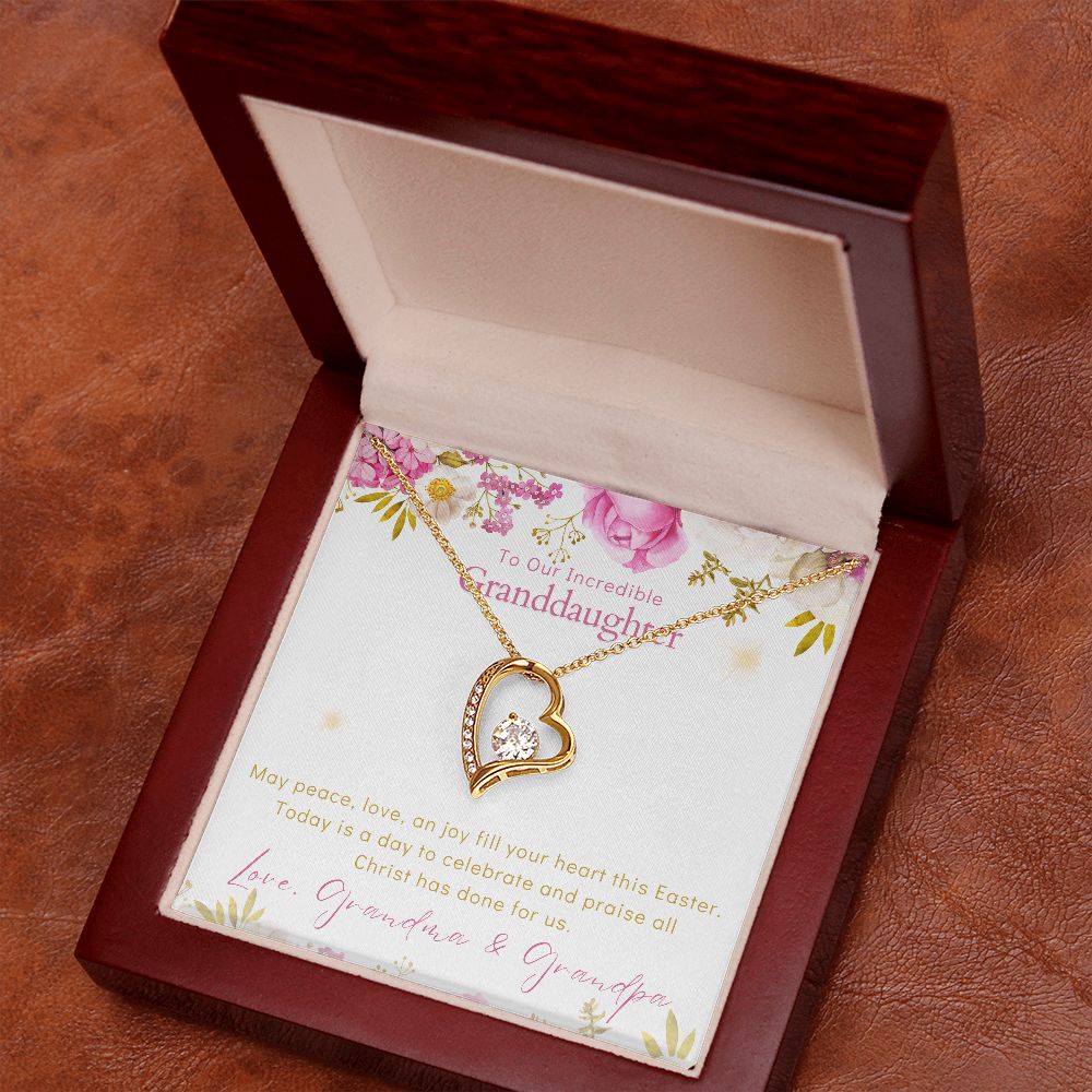 To Our Incredible Granddaughter - Forever Love Necklace - Happy Easter Love Grandma & Grandpa