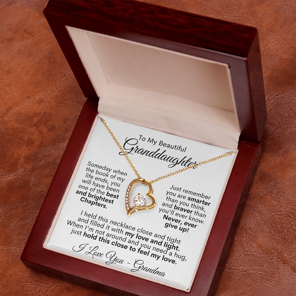To My Beautiful Granddaughter - I Love You, Grandma - Forever Love Necklace