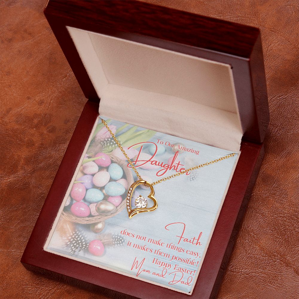 To Our Amazing Daughter - Forever Love Necklace - Happy Easter - Love Mom & Dad