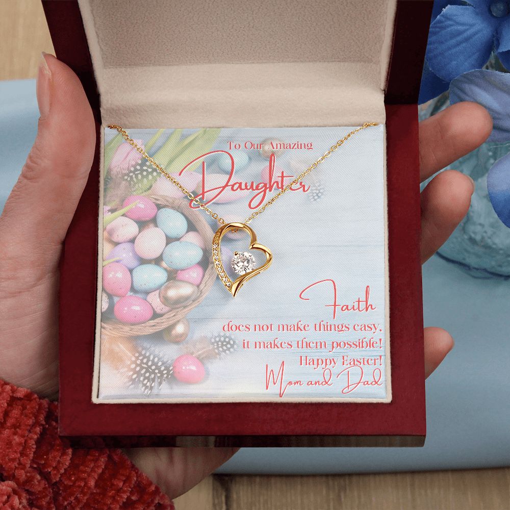 To Our Amazing Daughter - Forever Love Necklace - Happy Easter - Love Mom & Dad