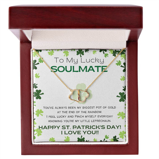 To My Lucky Soulmate - Everlasting Love 10k Gold Necklace