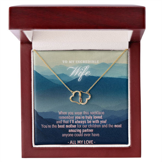 Turquoise Range - To My Incredible Wife - All My Love Everlasting Love 10K yellow gold hearts