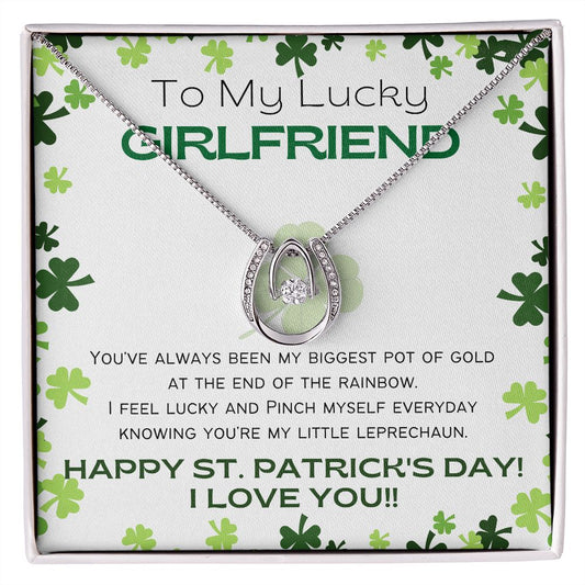 To My Lucky Girlfriend - St. Patrick's Day Lucky Horseshoe pendant