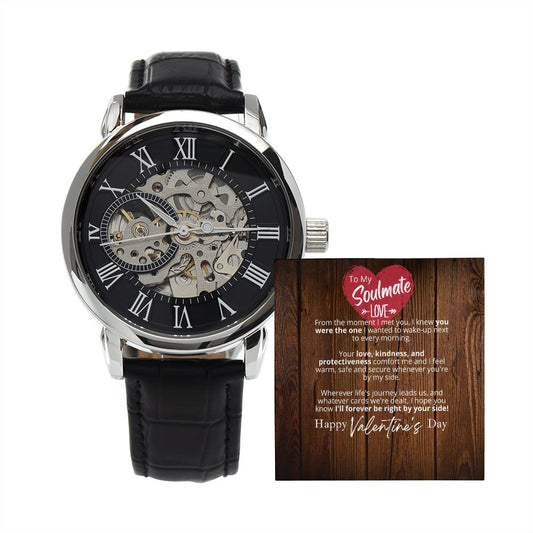 To My Soulmate - Happy Valentine's Day - Men's Openwork Watch