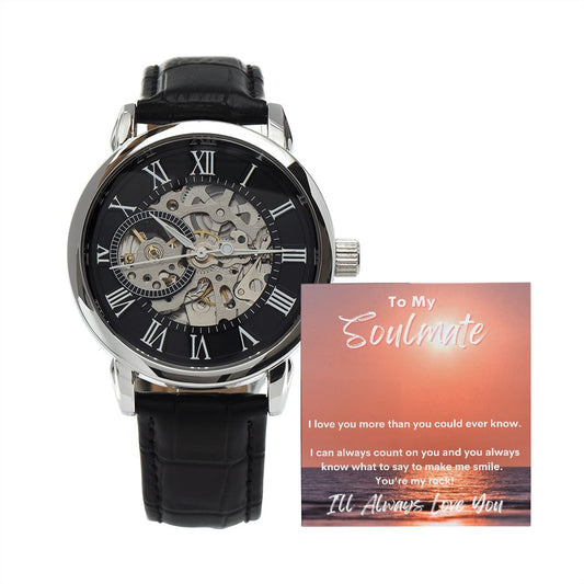 To My Soulmate - I'll Always Love You - Men's Openwork Watch