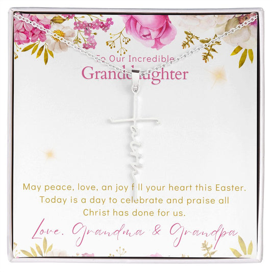 To Our Incredible Granddaughter - Faith Easter Necklace - Love Grandma & Grandpa