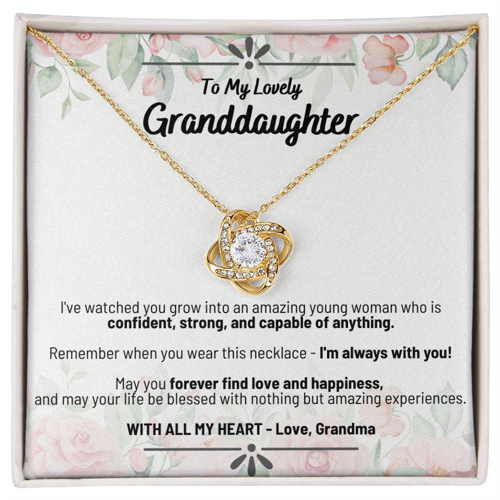 To My Lovely Granddaughter - Forever Find Love and Happiness - Love Knot Necklace