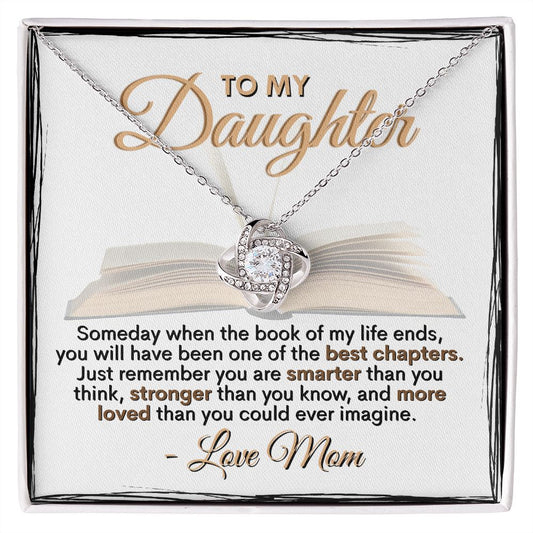 To My Daughter - Love Mom - Love Knot Necklace