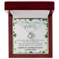 To My Lucky Wife - Shamrock Love Knot Necklace - Happy St. Patrick's Day