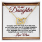 To My Daughter - Love Mom - Interlocking Hearts Necklace