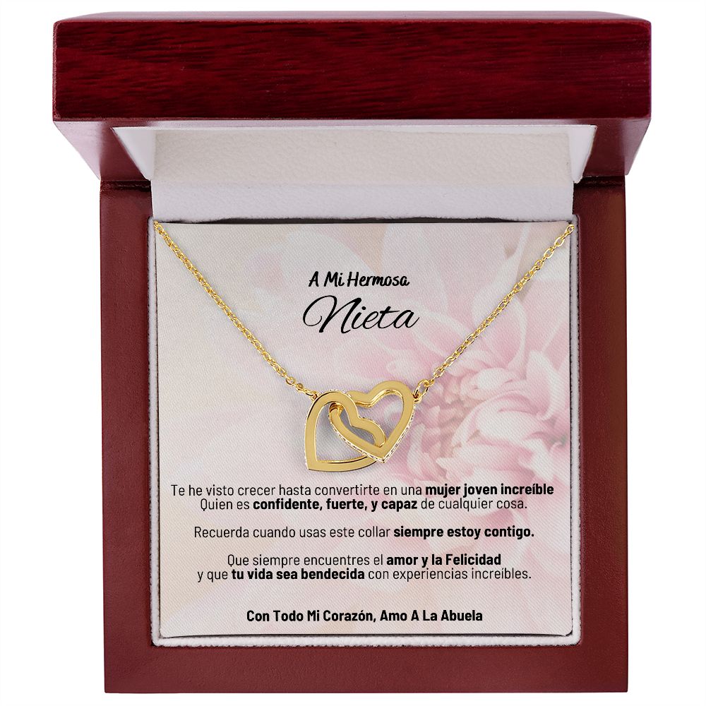 A Mi Hermosa Nieta - Con Todo Mi Corazon, Amo A La Abuela - Interlocking Hearts Necklace