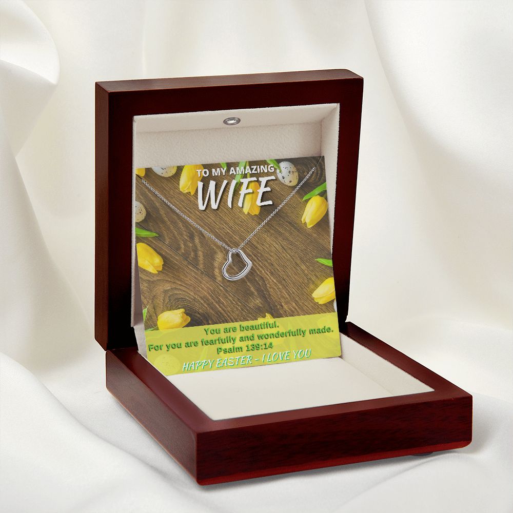 To My Amazing Wife - Happy Easter - Delicate Heart Necklace