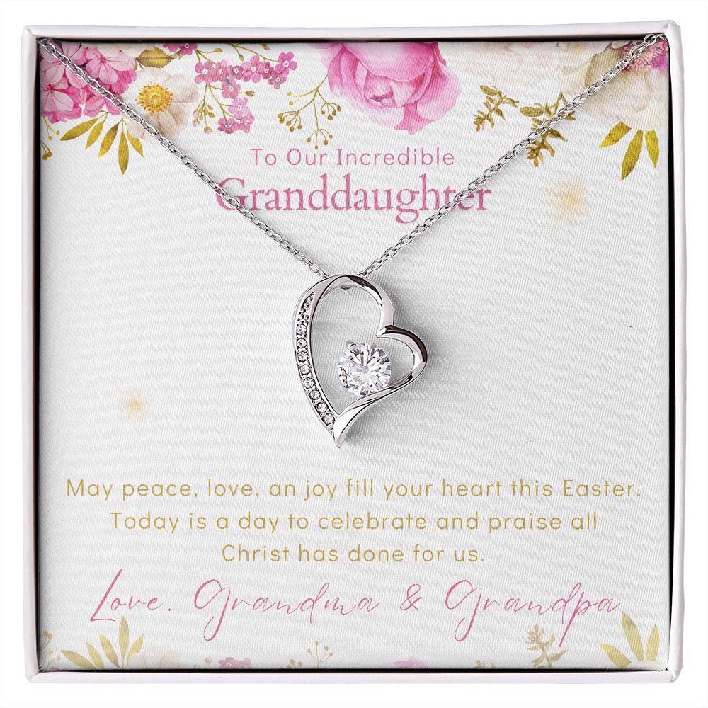 To Our Incredible Granddaughter - Forever Love Necklace - Happy Easter Love Grandma & Grandpa