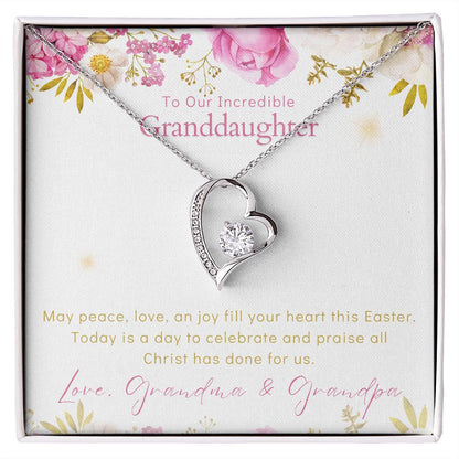To Our Incredible Granddaughter - Forever Love Necklace - Happy Easter Love Grandma & Grandpa